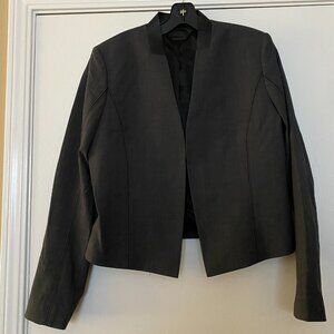 elie tahari blazer jacket w/ leather collar
